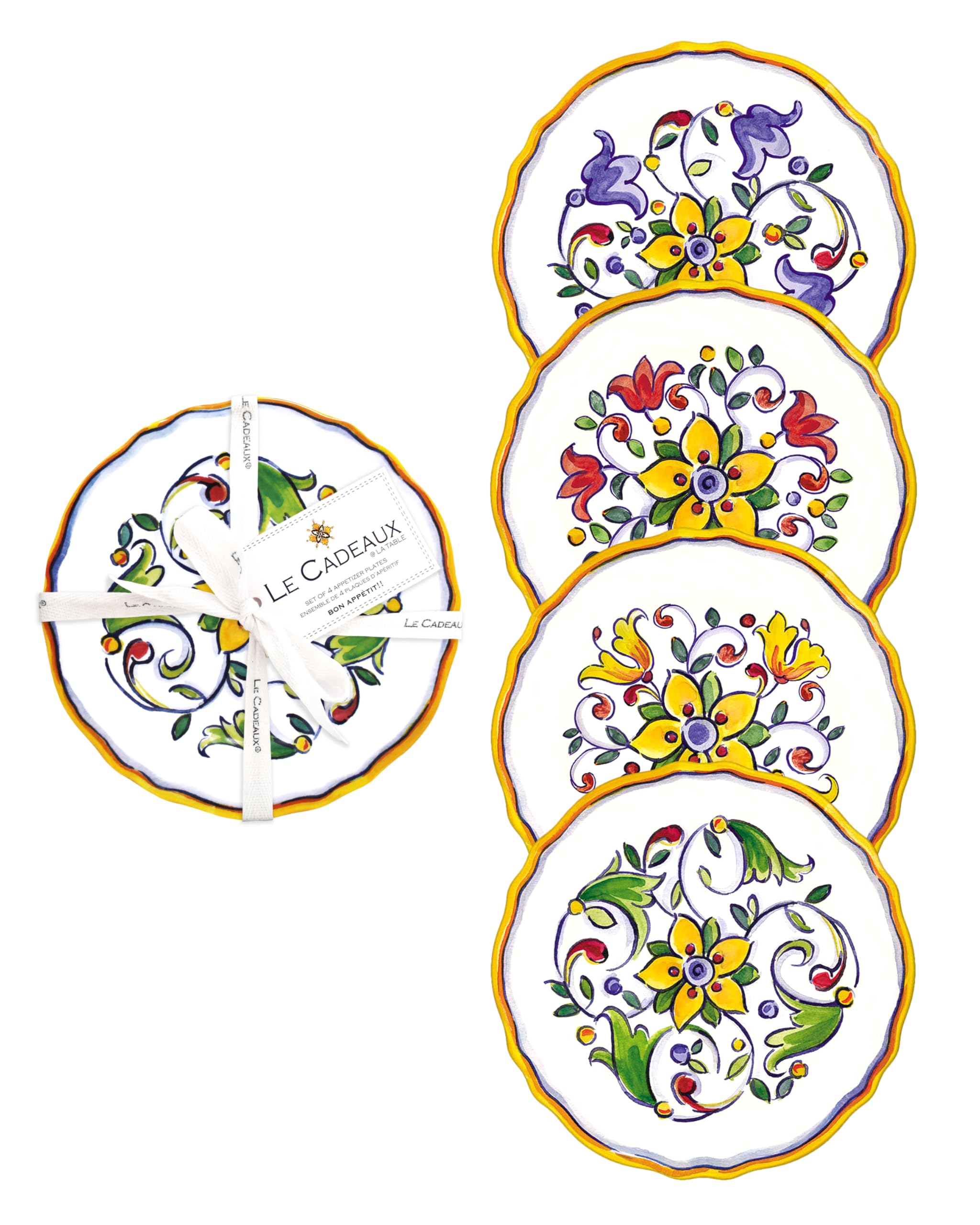 A.E.マルティ☆ファッションプレート『LE NID DE PINSONS』 Amazon.com: Le Cadeaux Melamine Capri - Set of 4 Appetizer plates